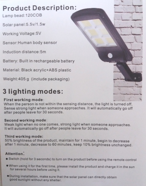 Solar Light_8 چراغ خورشیدی دیواری